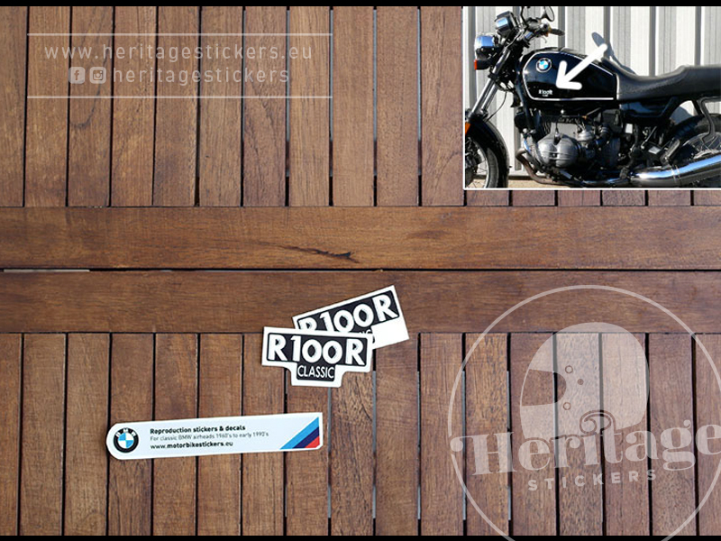 BMW R100RT Battery Cover Side Panel Stickers Decals Gold 